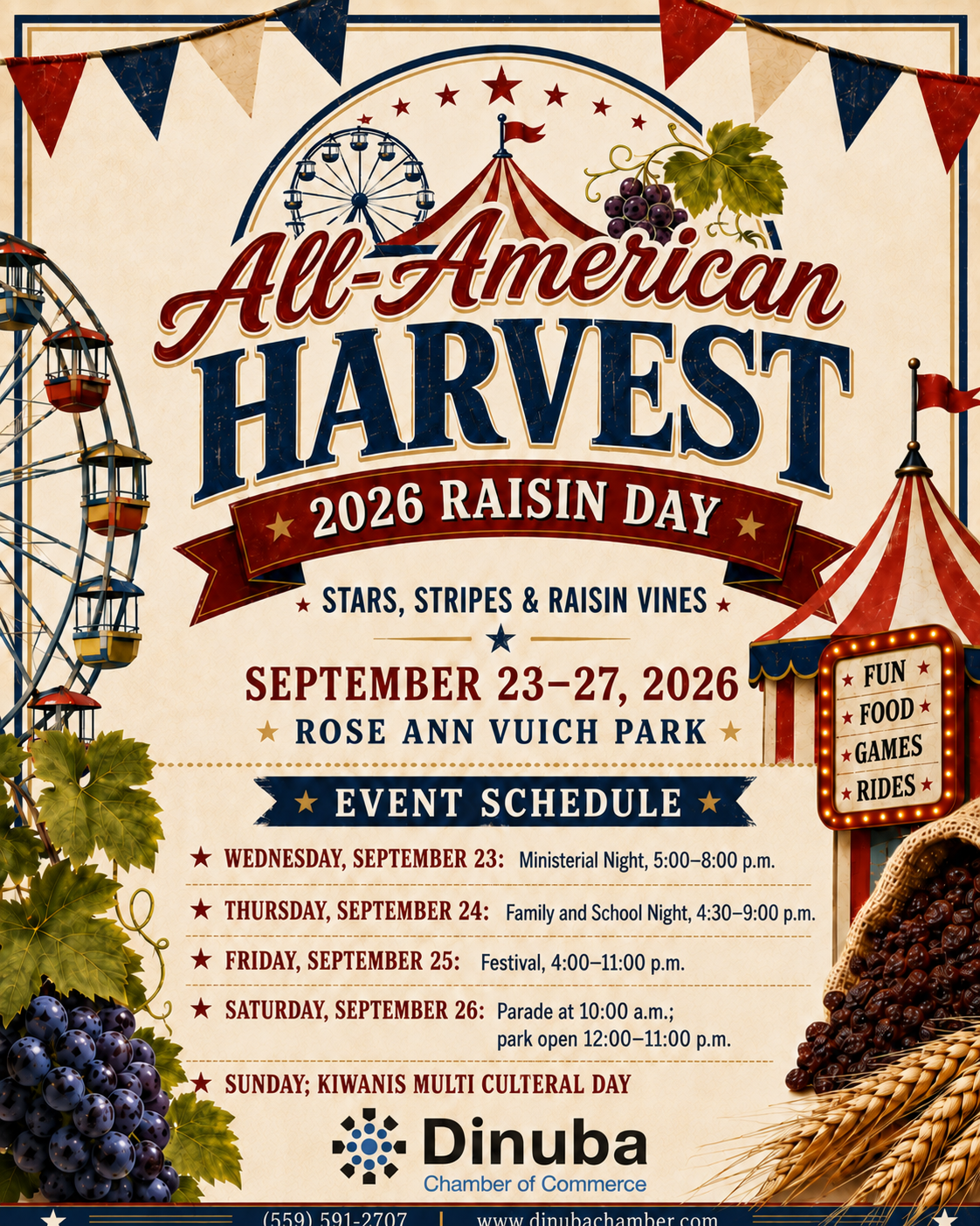 2026 Dinuba Raisin Day event poster